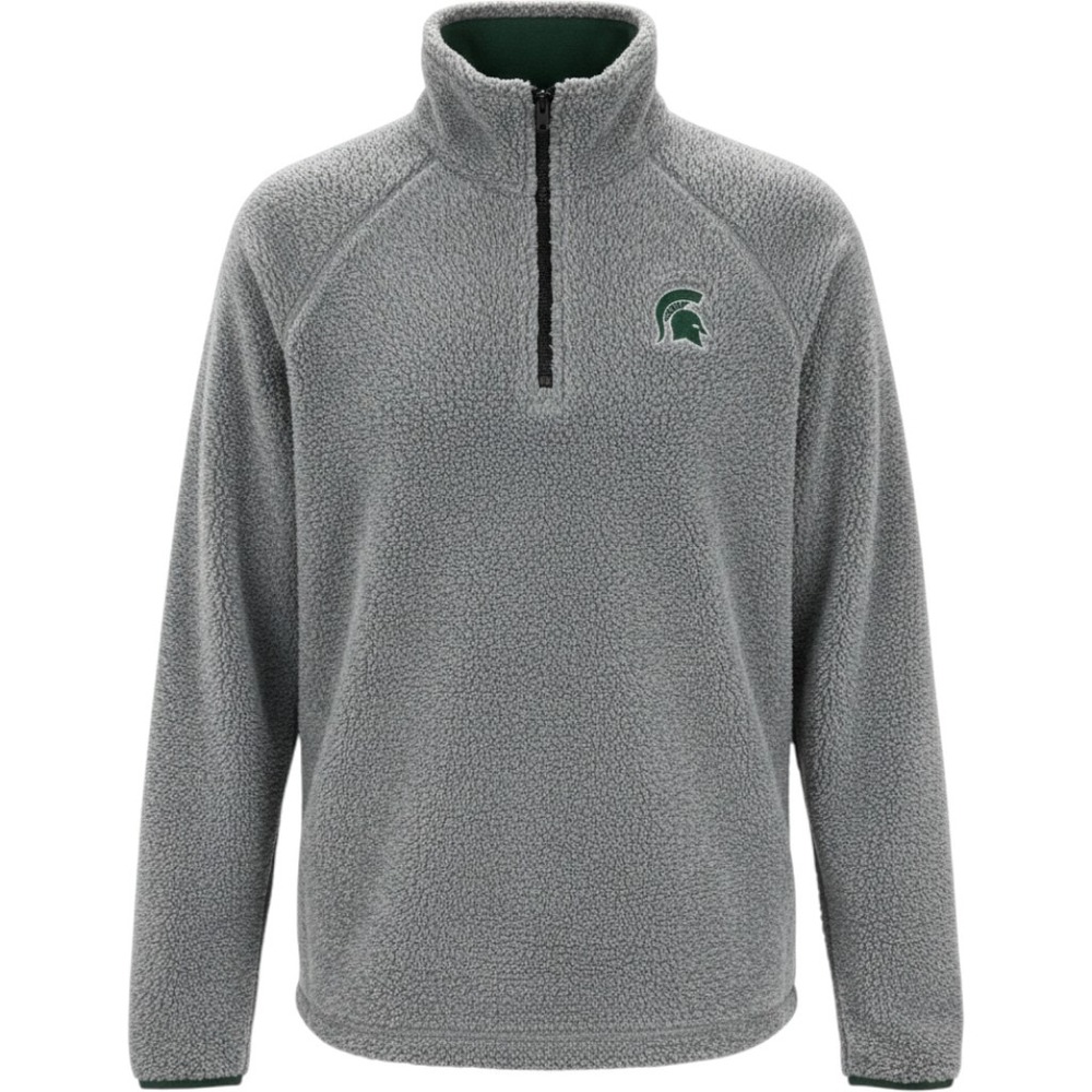 Colosseum Michigan State Spartans Womens Grey Sherpa Fleece Quarter Zip Large